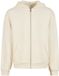 Build Your Brand Zachte hoodie met rits, lange mouw, steekzakken, oversized, unisex, wit zand, L