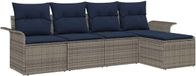 vidaXL Ensemble de canapé de jardin 5 pc Gris polyrotin