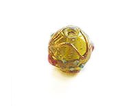 Glasparel met transparant gouden reliëf, diameter 1,2 cm, 500 g. 135u, ca.