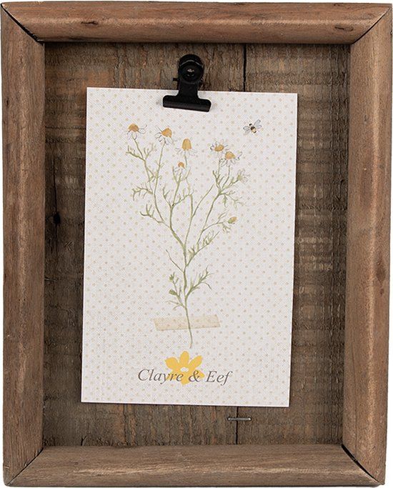 Clayre & Eef Fotolijst - 16x3x21 cm - Bruin Hout - Rechthoek