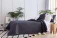 Todocama Dunne sprei met ruitpatroon, 100% microvezel, donkergrijs