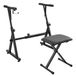 VEVOR Keyboardstandaard Banquette de clavier en forme de Z en acier Q195 Support de clavier Réglable en longueur et largeur 545-875x445-550x570-851mm Support de clavier Capacité de charge 113 kg Trépied avec roulettes pivotantes à 360°