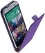 LELYCASE Paars Lederen Flip case Telefoonhoesje HTC One M8