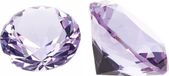 Merkloos Lila paarse nep diamant 4 cm van glas - 3x - edelstenen