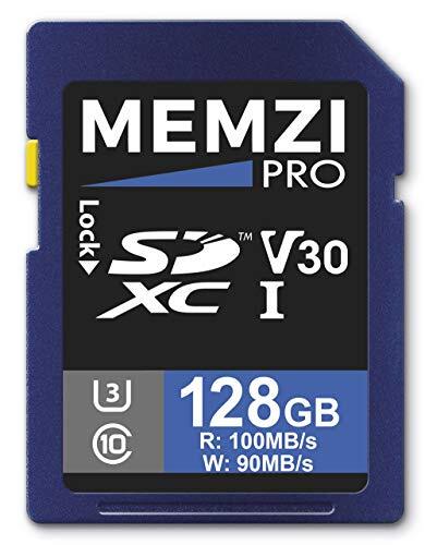 MEMZI PRO 128 GB SDXC-geheugenkaart voor Sony Cyber-Shot DSC-W830/W810/W800, DSC-WX500/WX350/WX220 digitale camera's - High Speed Class 10 UHS-1 U3 100 MB/s Lees 90 MB/s Schrijf V30 4K-opname