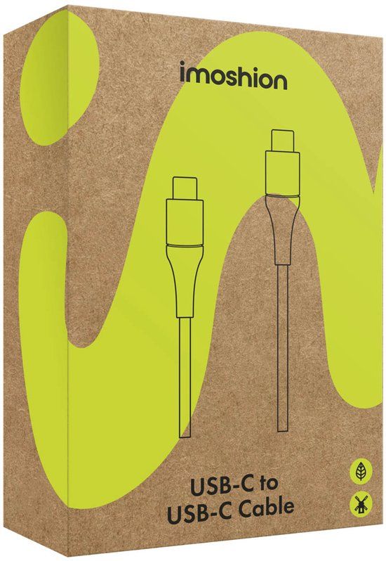 imoshion Kabel - USB C naar USB C Kabel - 3 meter - Snellader 60W - USB-C Oplader Kabel - Zwart