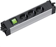 Bachmann stekkerdoos met Wieland GST18® installatiestekker, 3 contacten en schakelaar / zwart/zilver