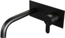Brauer Black Edition Inbouw Wastafelmengkraan met Gebogen Uitloop en Afdekplaat Model D1 Mat Zwart