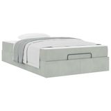 vidaXL Bedframe met matras, lichtgrijs, 120 x 200 cm, fluweel