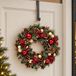 Couronne de Noël - D35 cm - rouge avec or - décorée - avec cintre de porte 38 cm - couronne de porte