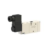 Riegler 3/2-wegventiel, elektropneumaat, monostabiel, G 3/8, NO, 230 V, 50 Hz, bedrijfsdr. 2,5-10 bar, bedrijfstemperatuur. -10 °C tot 60 °C, aluminium.