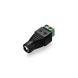 conecto, Holle stekkeradapter, laagspanningsadapter, 5,5 x 2,1 mm holle bus op tweepolig terminalblok, zwart