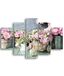 Homemania Wandafbeelding, bloemenmotief, 5 stuks, natuur, voor woonkamer, meerkleurig, 95 x 0,3 x 60 cm, HM205MDF236, MDF