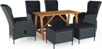 vidaXL 7-delige Dining loungeset donkergrijs