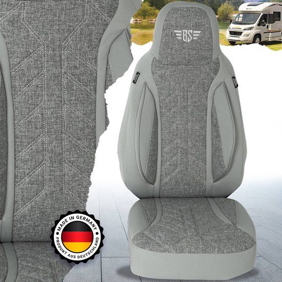 Bremer Sitzbezüge Premium Camper stoelhoezen voor LMC Innovan PLKT208 in Grijs (2 losse stoelen)