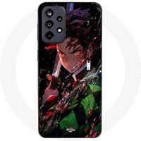 Maniacase Samsung Galaxy A52 4G Hoesje Demon Slayer Tanjiro Kamado boos manga anime