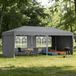 NAIZY Paviljoen, 3x6 meter, waterdicht, UV-bestendig, met 6 zijwanden (4 ramen, 2 deuren), robuust partytent/gazentent met tas – Grijs