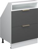 Vicco Rion Kast voor schuine wand – 60 x 81.6 cm met 2 laden Antraciet-goud