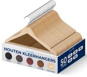 SereneLife Houten Kleerhangers, 50 Stuks