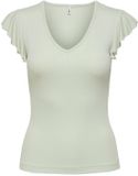Onlbelia ONLY - ONLBELIA CAP SLEEVE TOP JRS NOOS - Green Lily - V-hals - Rib - 95% Viscose - 5% Elastaan