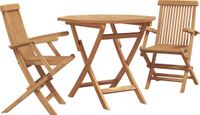 vidaXL Tuinbistroset, opvouwbaar, 3-delig, van massief acaciahout