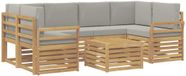 vidaXL - Buiten - bank - set - 7 - st - Wit - en - Lichtgrijs - Polyester