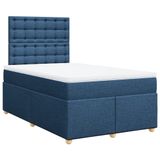 VidaXL Boxspringbed met matras, blauw, 120x190 cm, gestoffeerd
