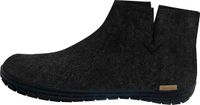 glerups Unisex Enkellaarsjes Wol Rubberen Zool Zwart Maat 35