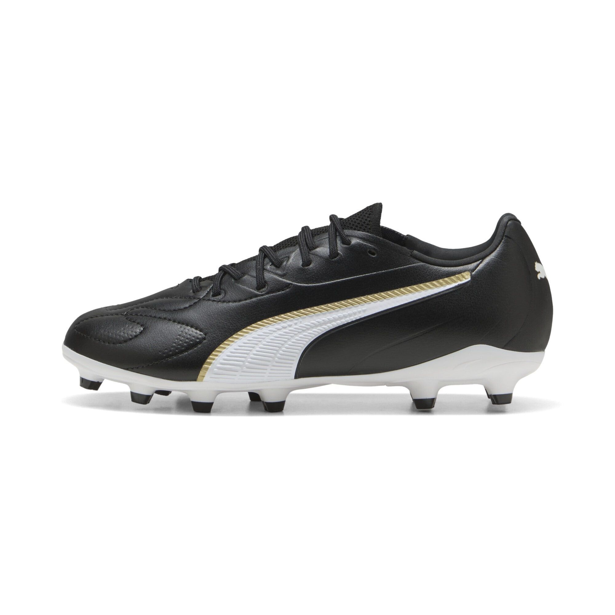 PUMA King 20 Match FG/AG JR voetbalschoen, zwart wit goud, 11 UK, Puma Zwart PUMA Wit PUMA Goud, 29 EU