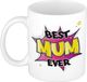 Bellatio Decorations Moederdag cadeau koffiemok - best mum ever - roze - 300 ml - mok met tekst