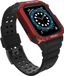Apple Watch Bracelet de protection avec boîtier pour Apple Watch 9 / 8 / 7 / 6 / 5 / 4 / 3 / 2 / Se / Se2 (41 / 40 / 38 mm). Coque robuste pour la montre, noir / rouge