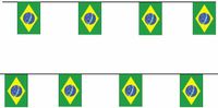 Merkloos / Sans marque Fest-Dekor Gmbh Papieren slinger Brazilie 4 meter - 2x - Braziliaanse vlag - Supporter feestartikelen - Landen decoratie/versiering