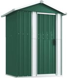 vidaXL Tuinschuur - 126x97,5x177 cm - Gegalvaniseerd Staal - Groen