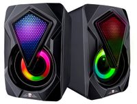 No Fear Set d'enceintes - 2 Pièces - Lumineux - Connexion USB - Bluetooth/ Aux - Noir