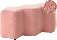 Beliani LITTLETON - Gestoffeerd bankje - Roze - Bouclé