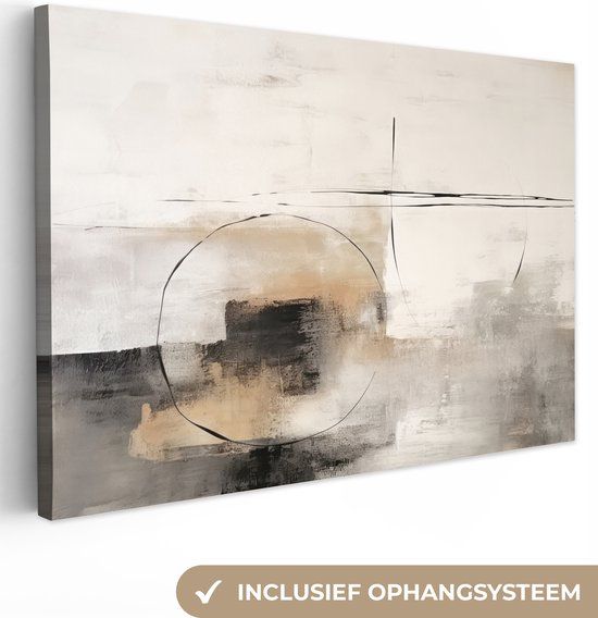 OneMillionCanvasses Canvas schilderij 180x120 cm - Abstract - Modern - Grijs