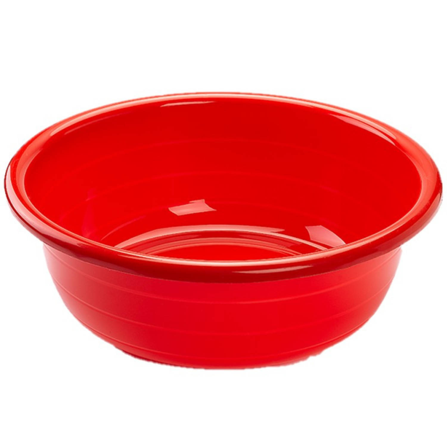 Forte Plastics Grote kunststof teiltje/afwasbak rond 30 liter rood - Afmetingen 57 x 57 x 19 cm - Huishouden