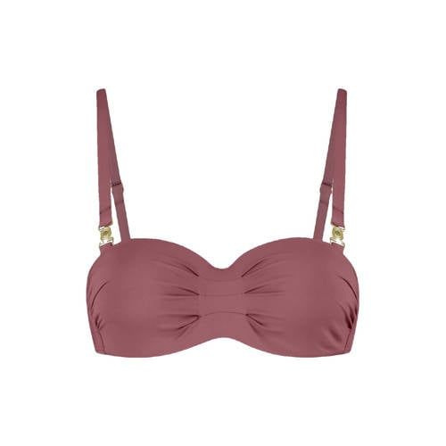 Cyell Design Wild Ginger voorgevormde strapless bandeau bikinitop donkerroze