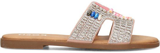 POSH by Poelman MAY Dames Slippers - Roze Met Combinatie