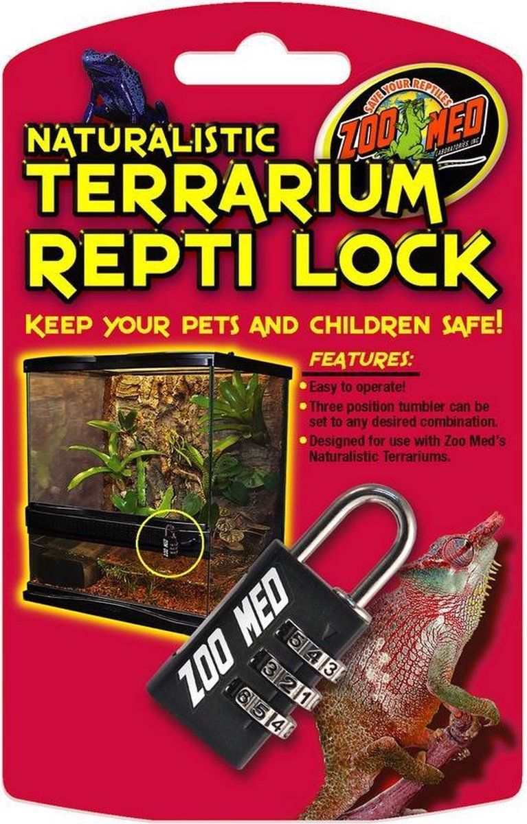 Zoo Med repti lock - slot voor terrarium - zwart