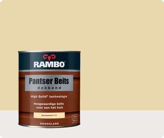 Rambo Pantser Beits Dekkend - 0 75 liter - Monumentenwit