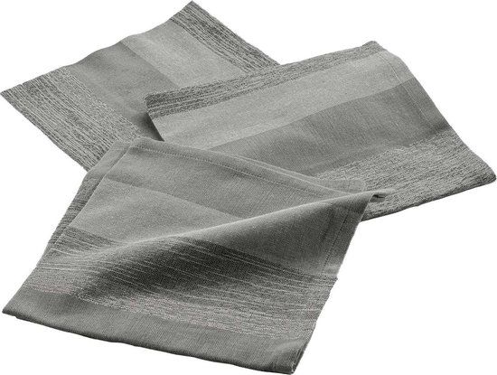Livettti.NL Livetti Servetten - Katoen - 3 Stuks - 40x40cm - Eldora Grijs Zilver
