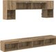 vidaXL Meuble TV avec éclairage LED, set de 6 pièces, bois de chêne artificiel
