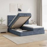 vidaXL Ottomaans Bed met Matras en LED Donkergrijs 180 x 200 cm