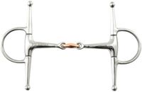 Premier Equine Dubbelgebroken Naaldbit met Koperen Ruit - 12,5 cm - Zilver