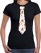 Bellatio Decorations Stropdas Kerst T-shirt gingerbread en zuurstok - shirt - dames - zwart XL