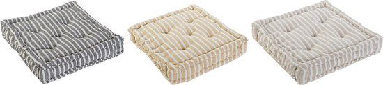 Kussen Home ESPRIT Geel Beige Mediterrane 56 x 56 x 13 cm (3 Stuks)