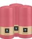 Wiedemann Bougie cylindrique/bougie pilier - 3x - Rose - 15 x 7 cm - 63 heures de combustion