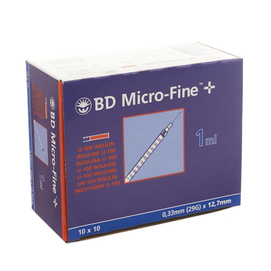 BD Micro-fine+ insulinespuit 1ml 29G 10x10 stuks