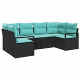 vidaXL - Hoek loungeset - 4 zitplekken - Zwart - Polyrattan